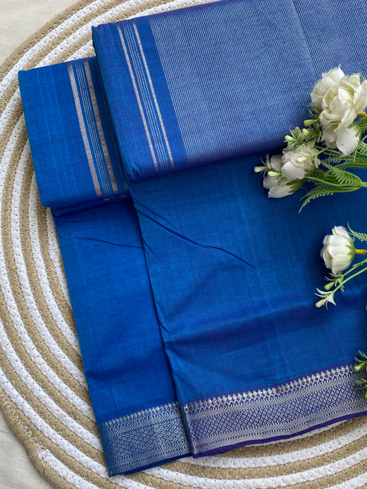 Nizam Silver Border Mangalgiri Saree 04