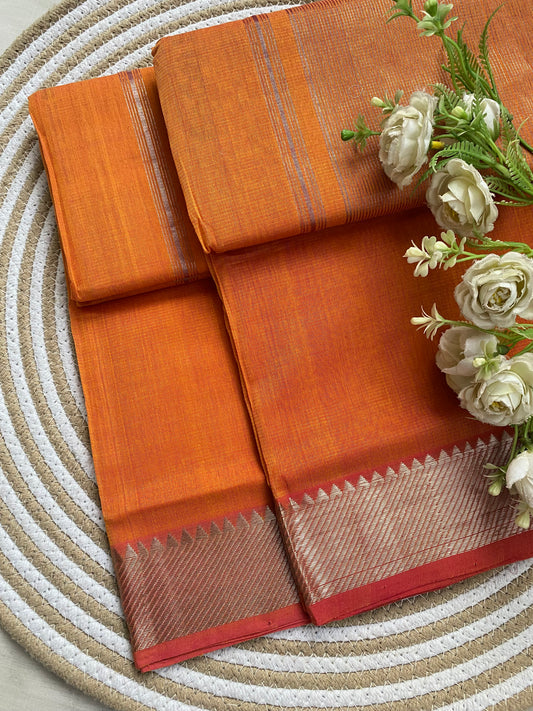 Silver Border Mangalgiri Cotton Saree 03