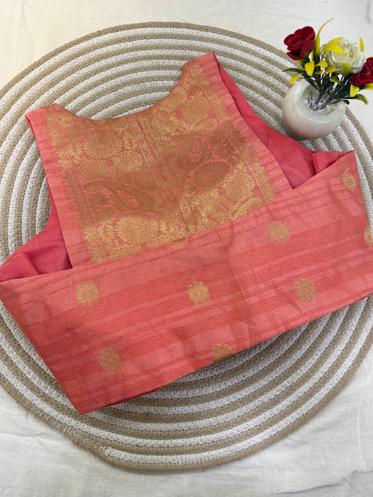 Peach Taffeta Racer Back Blouse