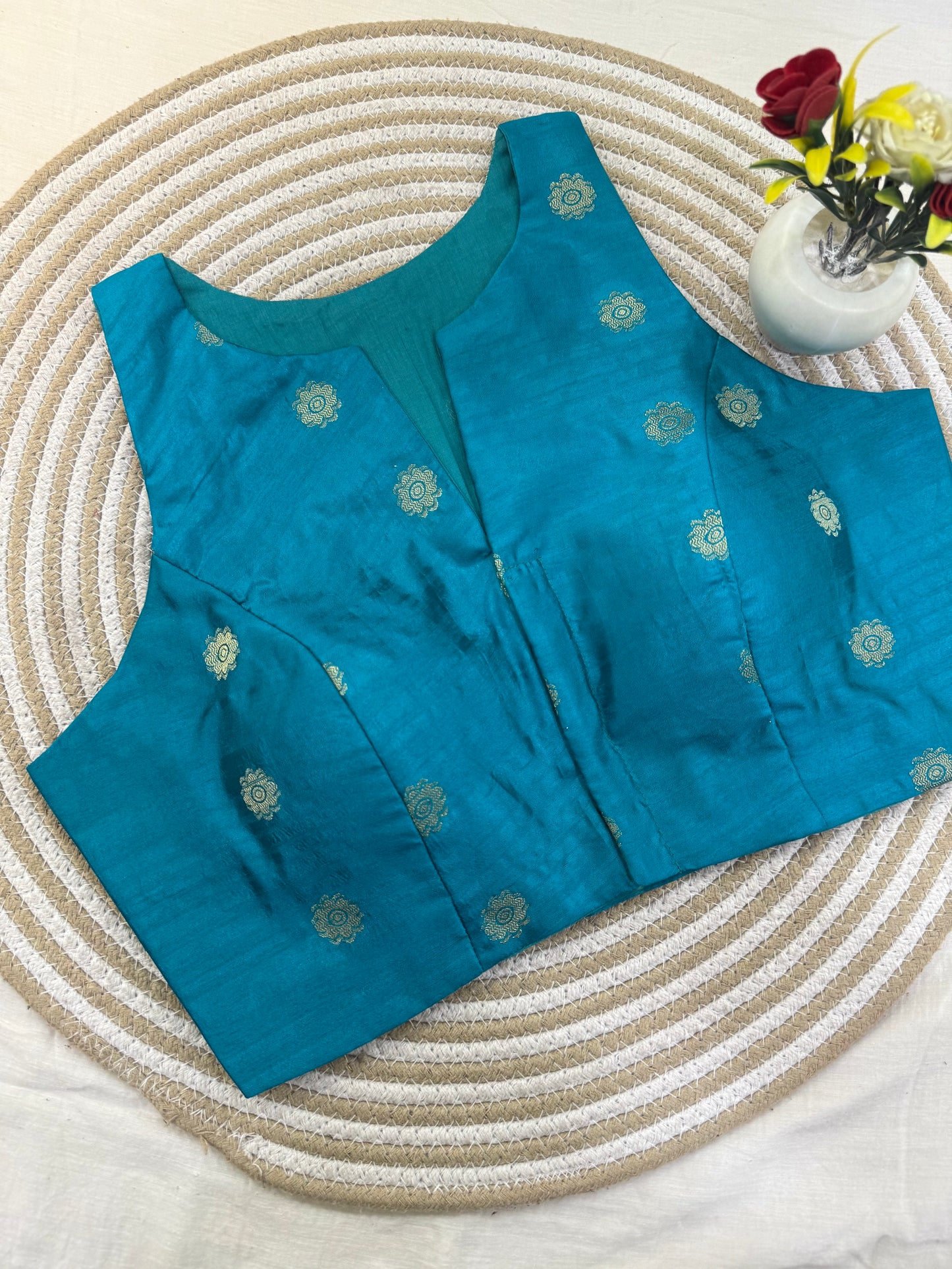 Chintamani Taffeta Racer Back Blouse