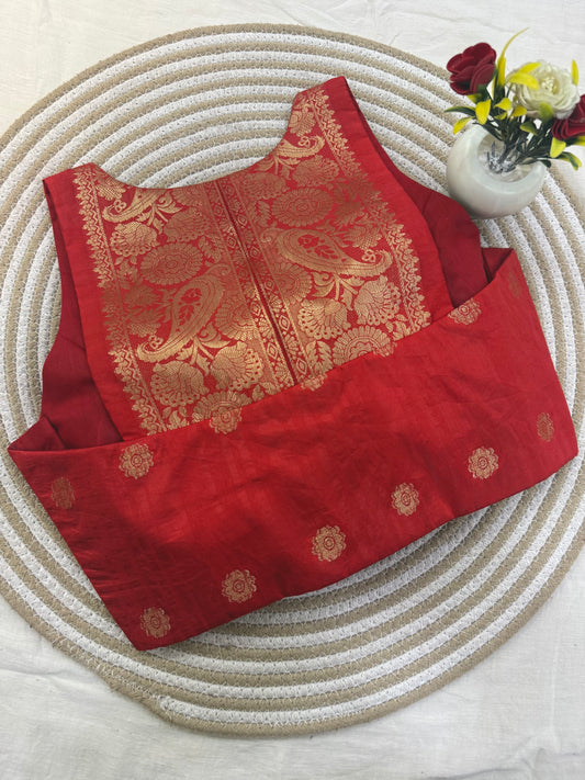 Red Taffeta Racer Back Blouse
