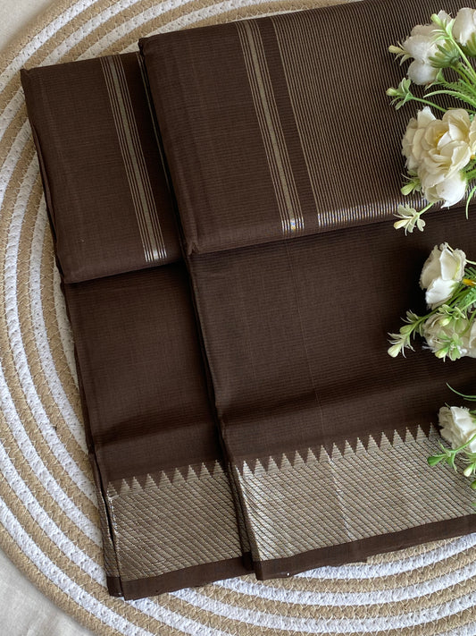 Silver Border Mangalgiri Cotton Saree 06