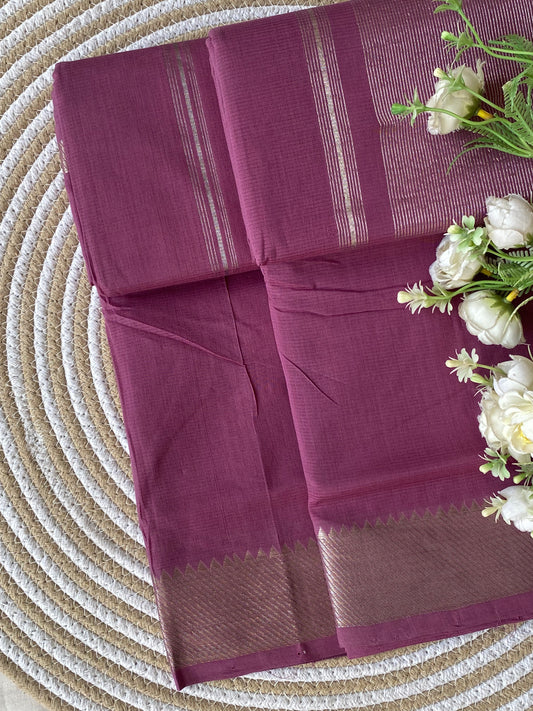 Silver Border Mangalgiri Cotton Saree 08