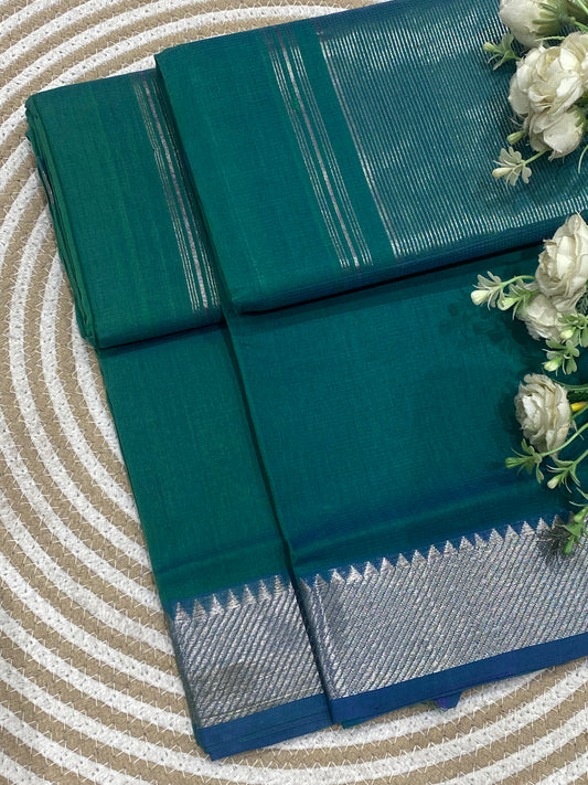 Silver Border Mangalgiri Cotton Saree 15