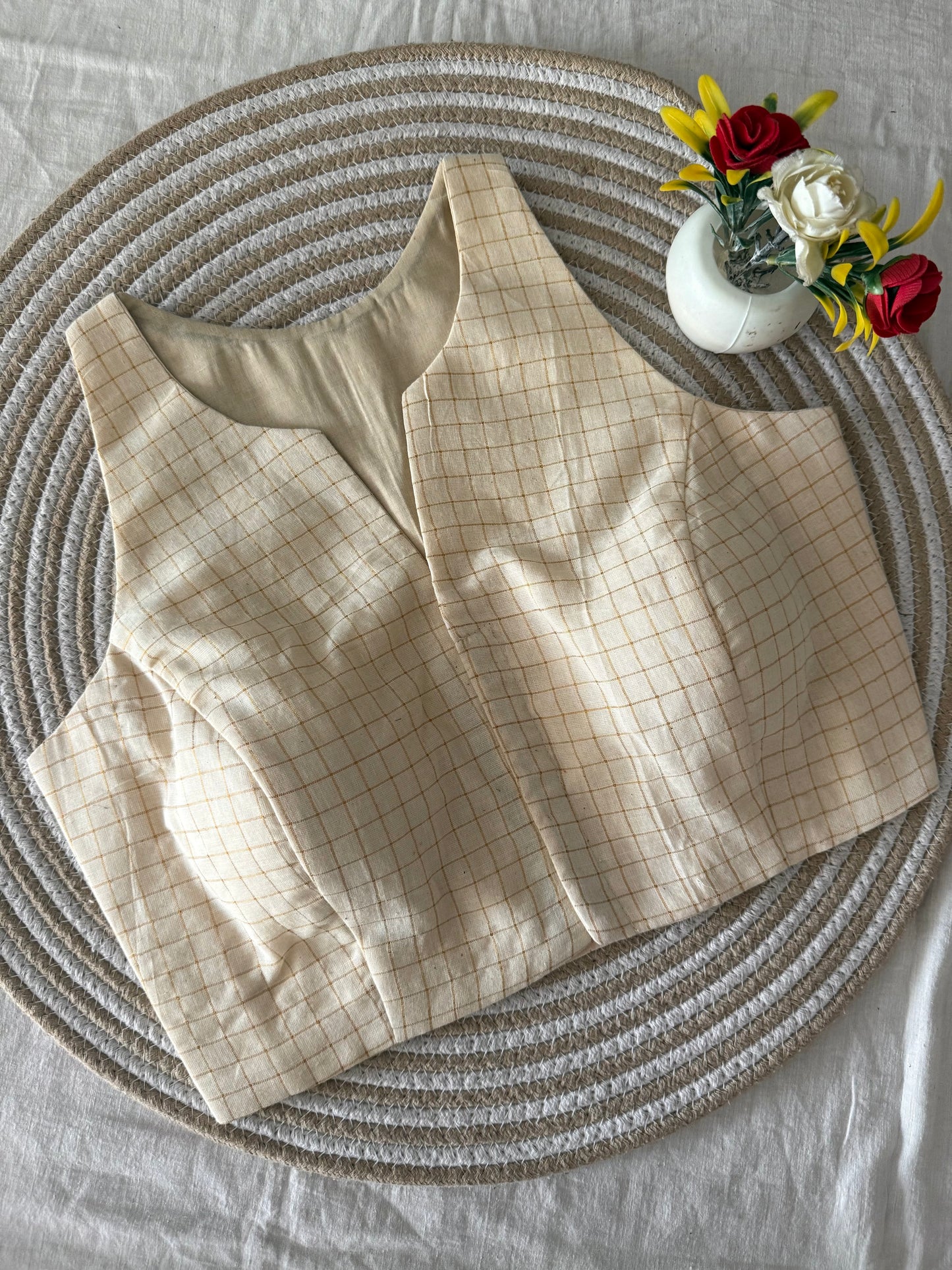Ganga Jamuna Sungudi Cotton Racer Back Blouse