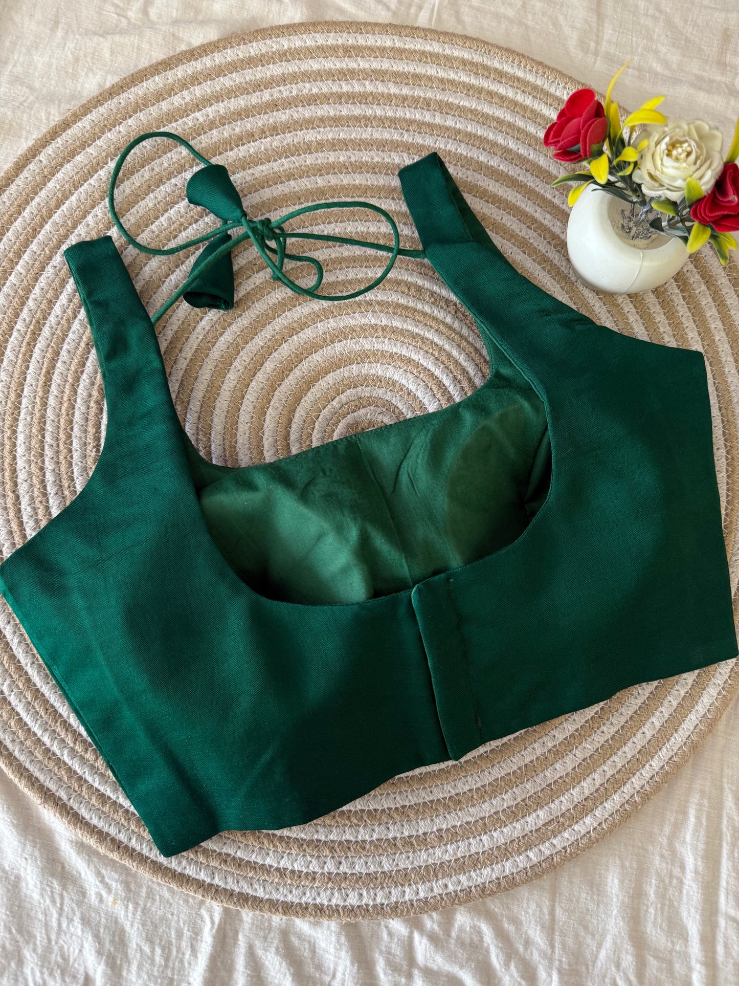 Green Modal Silk Strap Blouse