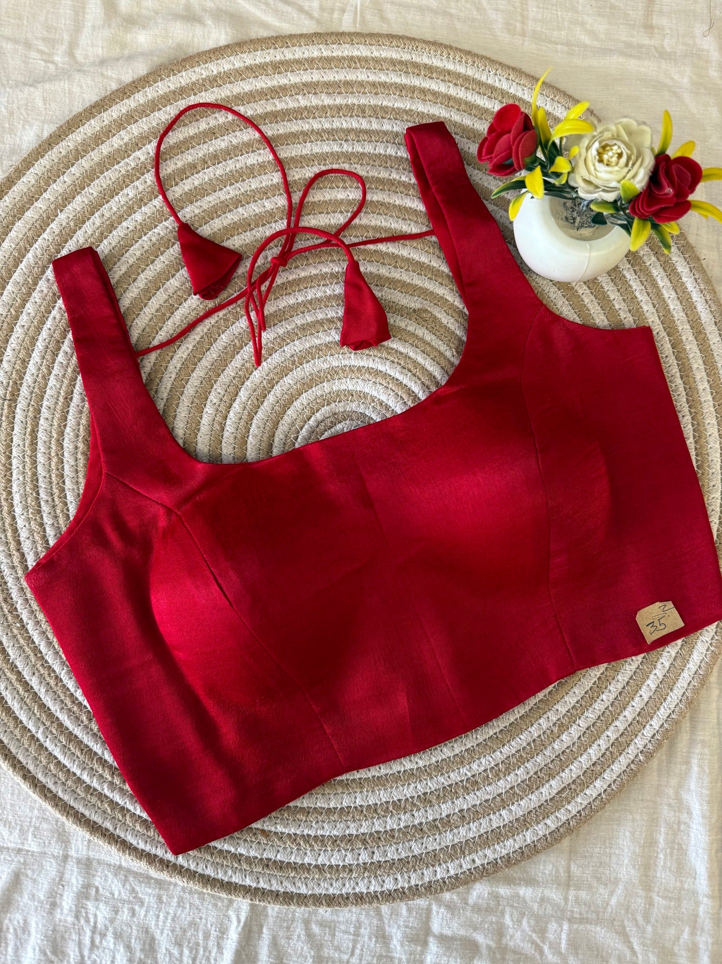Maroon Red Modal Silk Strap Blouse