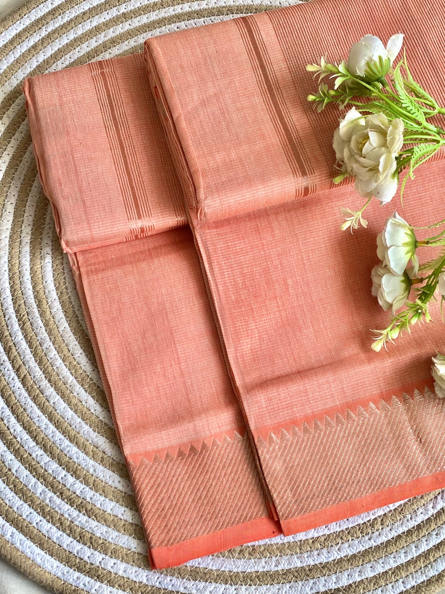 Silver Border Mangalgiri Cotton Saree 16