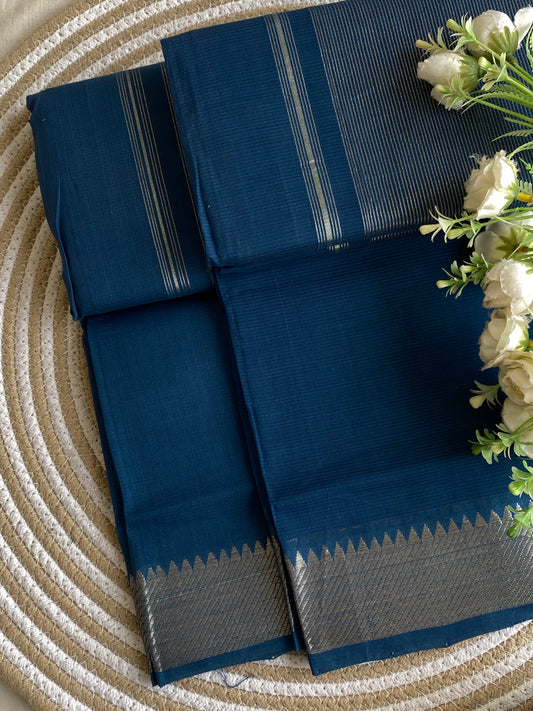 Silver Border Mangalgiri Cotton Saree 19