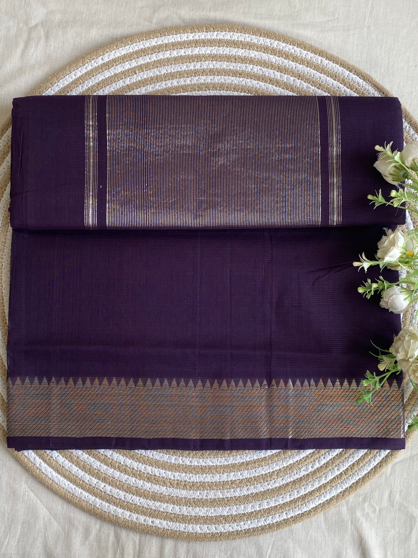 Silver Border Mangalgiri Cotton Saree 21
