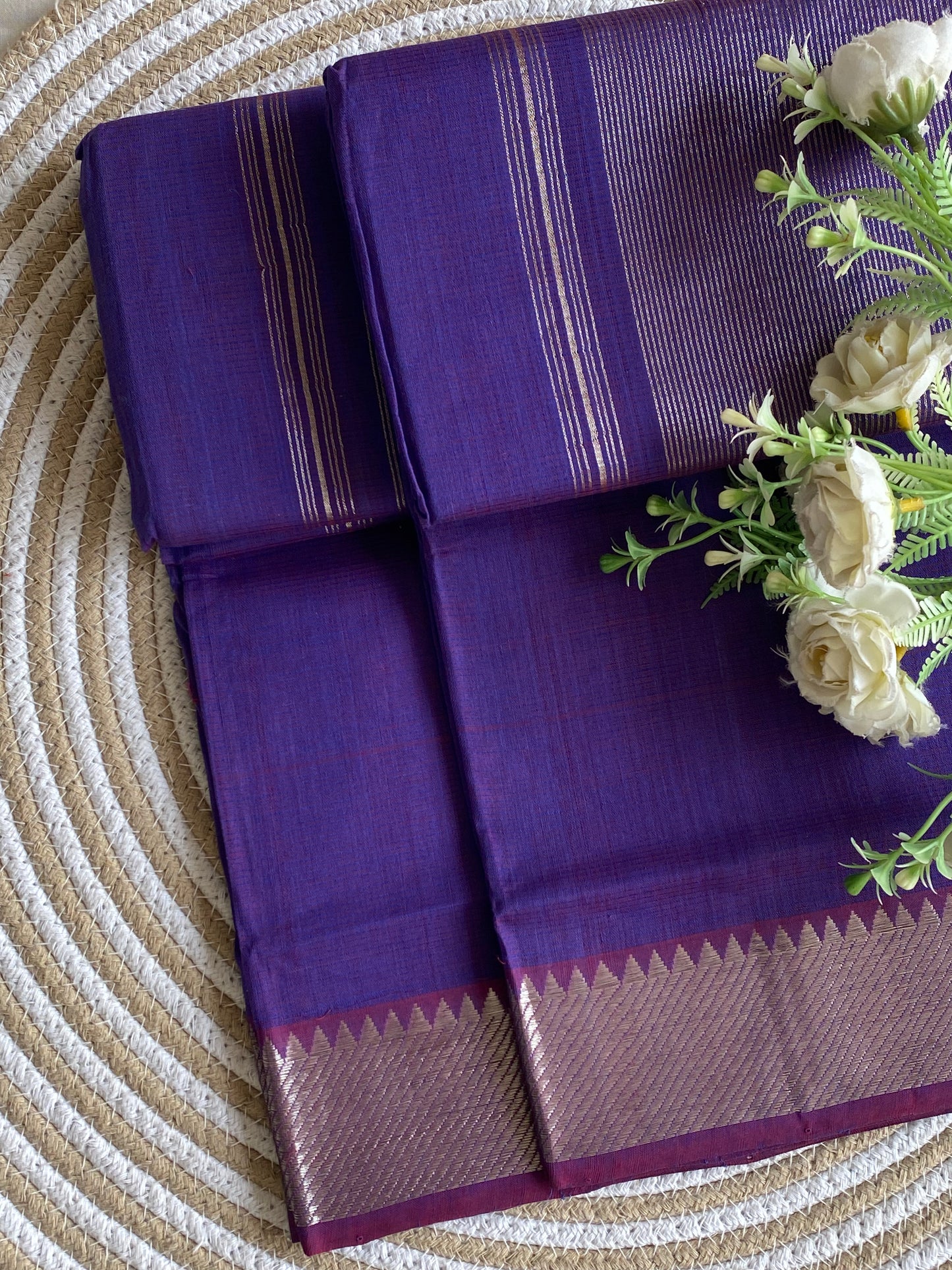 Silver Border Mangalgiri Cotton Saree 23