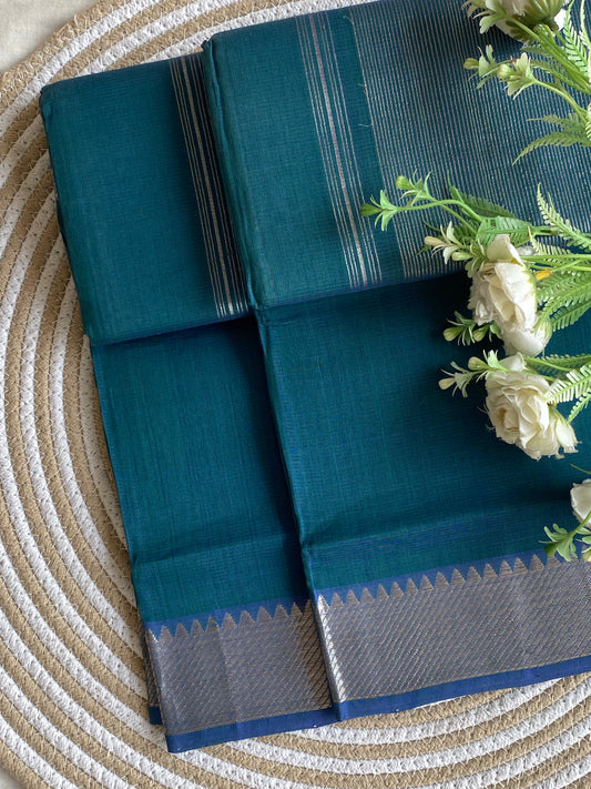 Silver Border Mangalgiri Cotton Saree 24