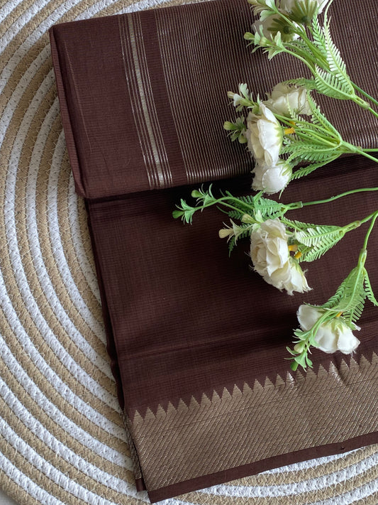 Silver Border Mangalgiri Cotton Saree 25