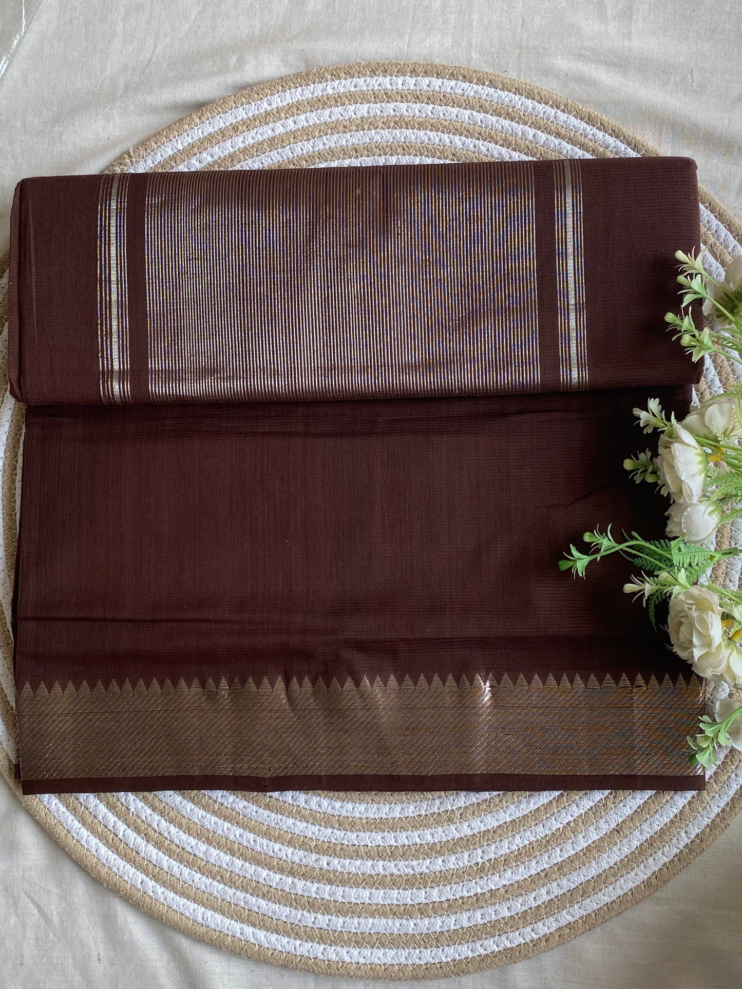 Silver Border Mangalgiri Cotton Saree 25