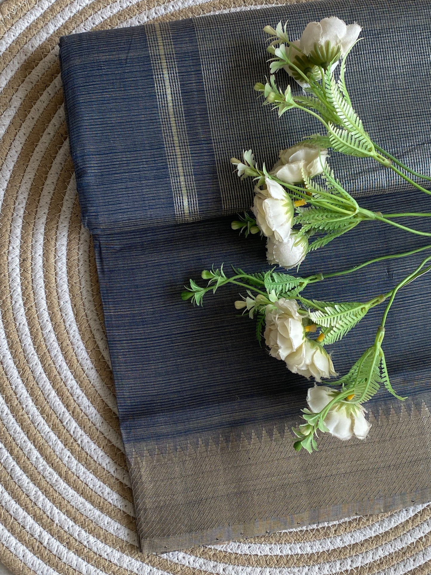 Silver Border Mangalgiri Cotton Saree 26