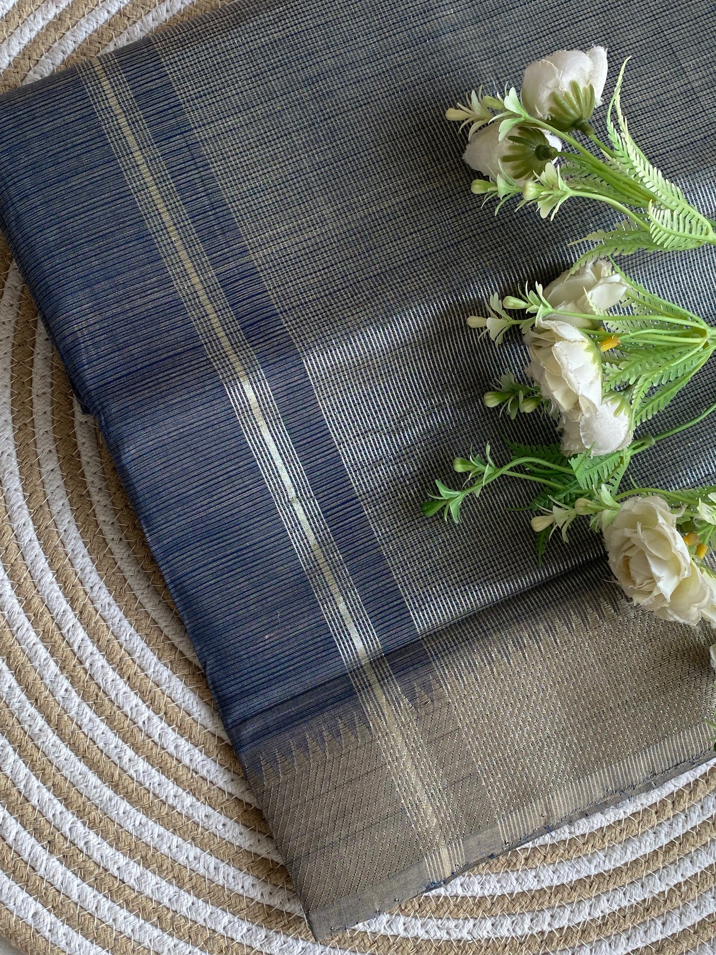 Silver Border Mangalgiri Cotton Saree 26