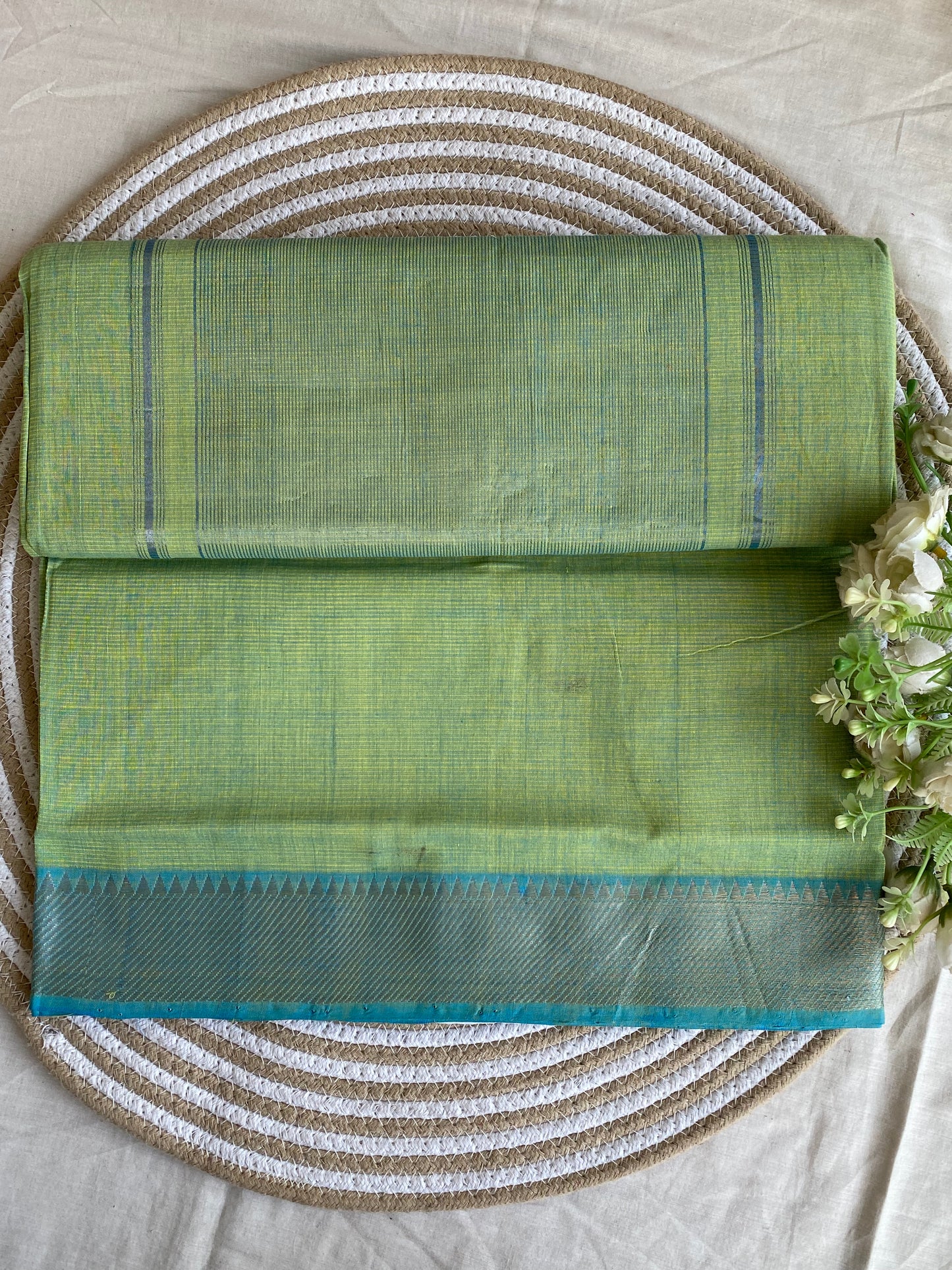 Silver Border Mangalgiri Cotton Saree 29
