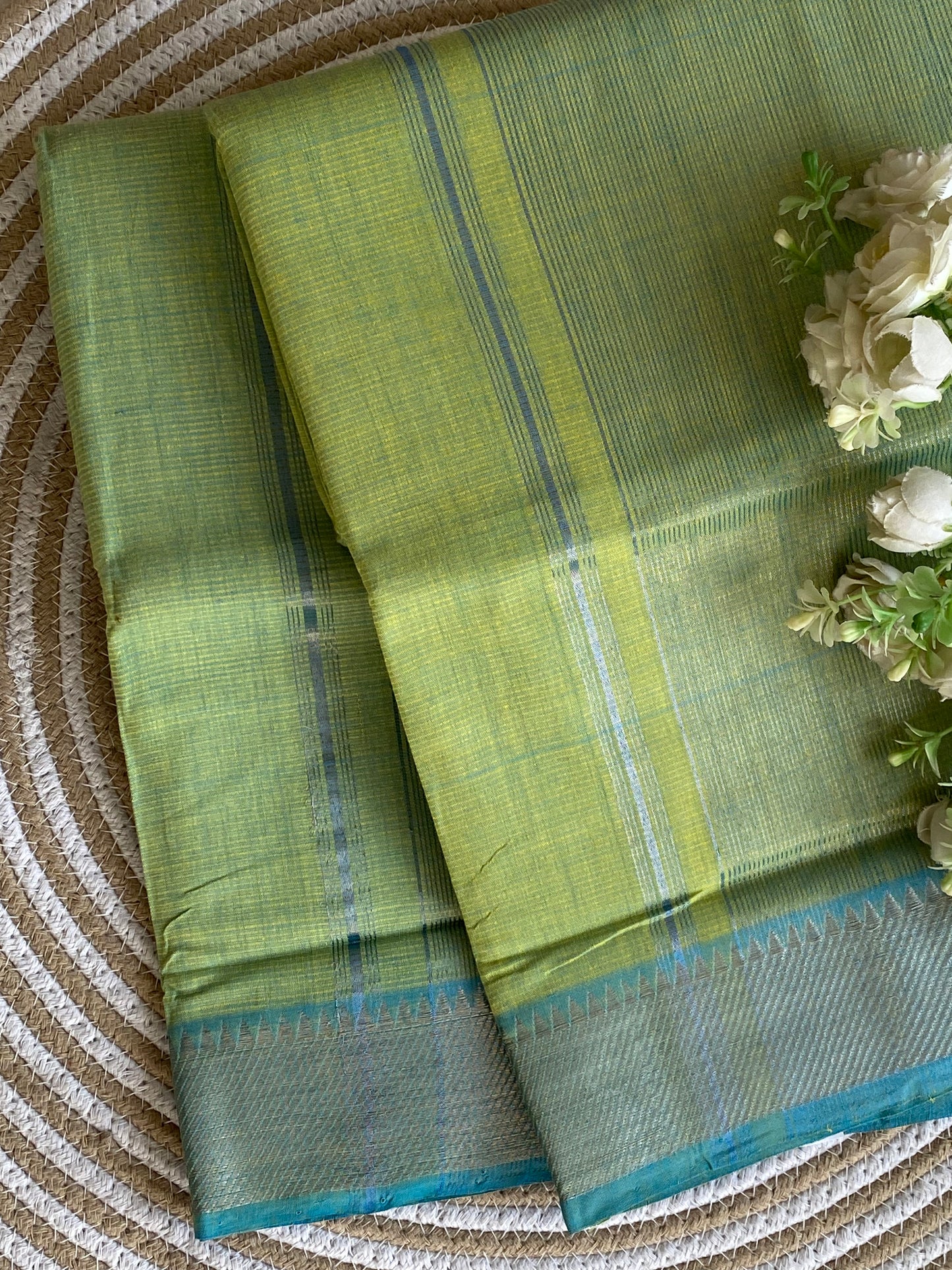 Silver Border Mangalgiri Cotton Saree 29