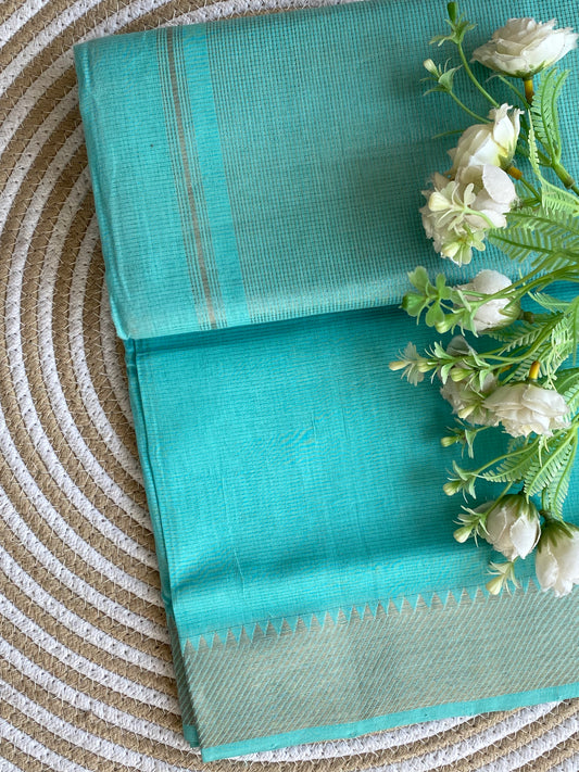 Silver Border Mangalgiri Cotton Saree 30