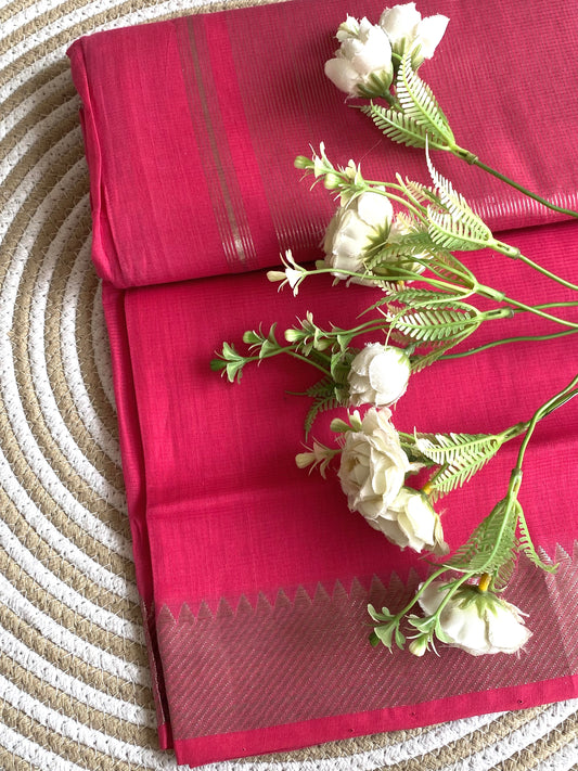 Silver Border Mangalgiri Cotton Saree 31