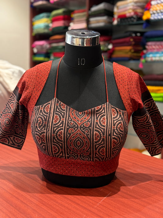 Rooh Rust Ajrakh Blouse