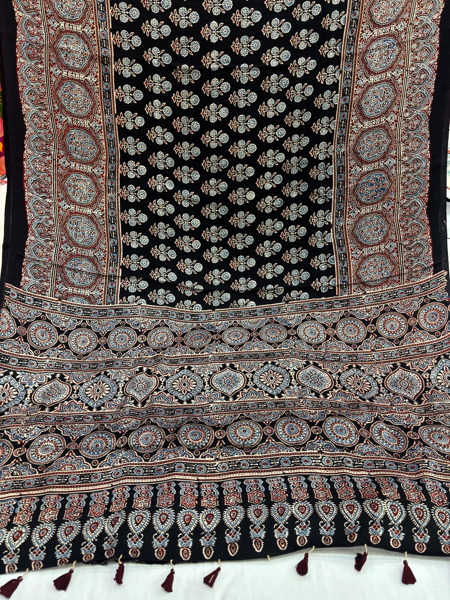 Neelmani Tara Ajrakh Modal Silk Saree (Pre Order - Dispatch Starts 10th June 2026)