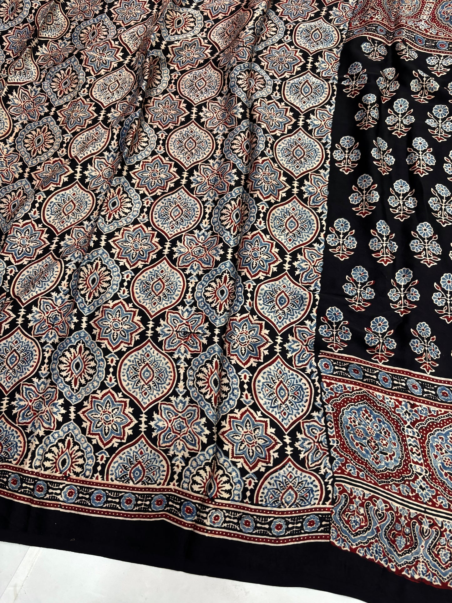 Neelmani Tara Ajrakh Modal Silk Saree (Pre Order - Dispatch Starts 10th June 2026)