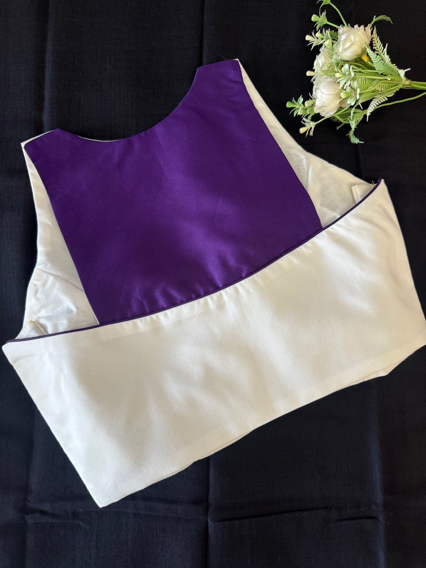 Purple White Racer Back Blouse (Dispatch Starts 10th Sept 2026)