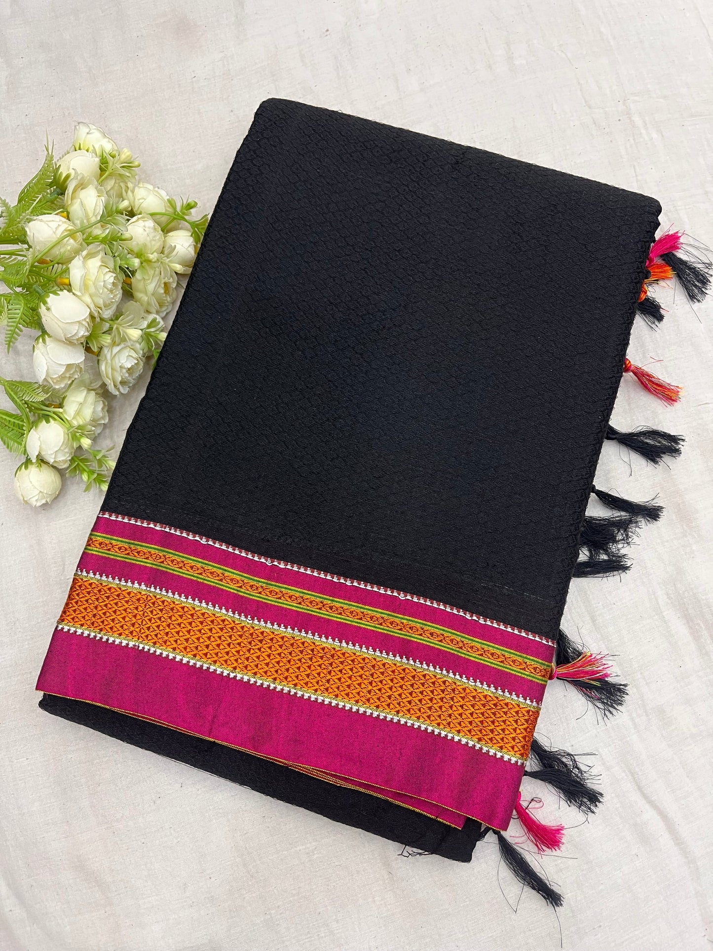 Black Purple Khun Saree