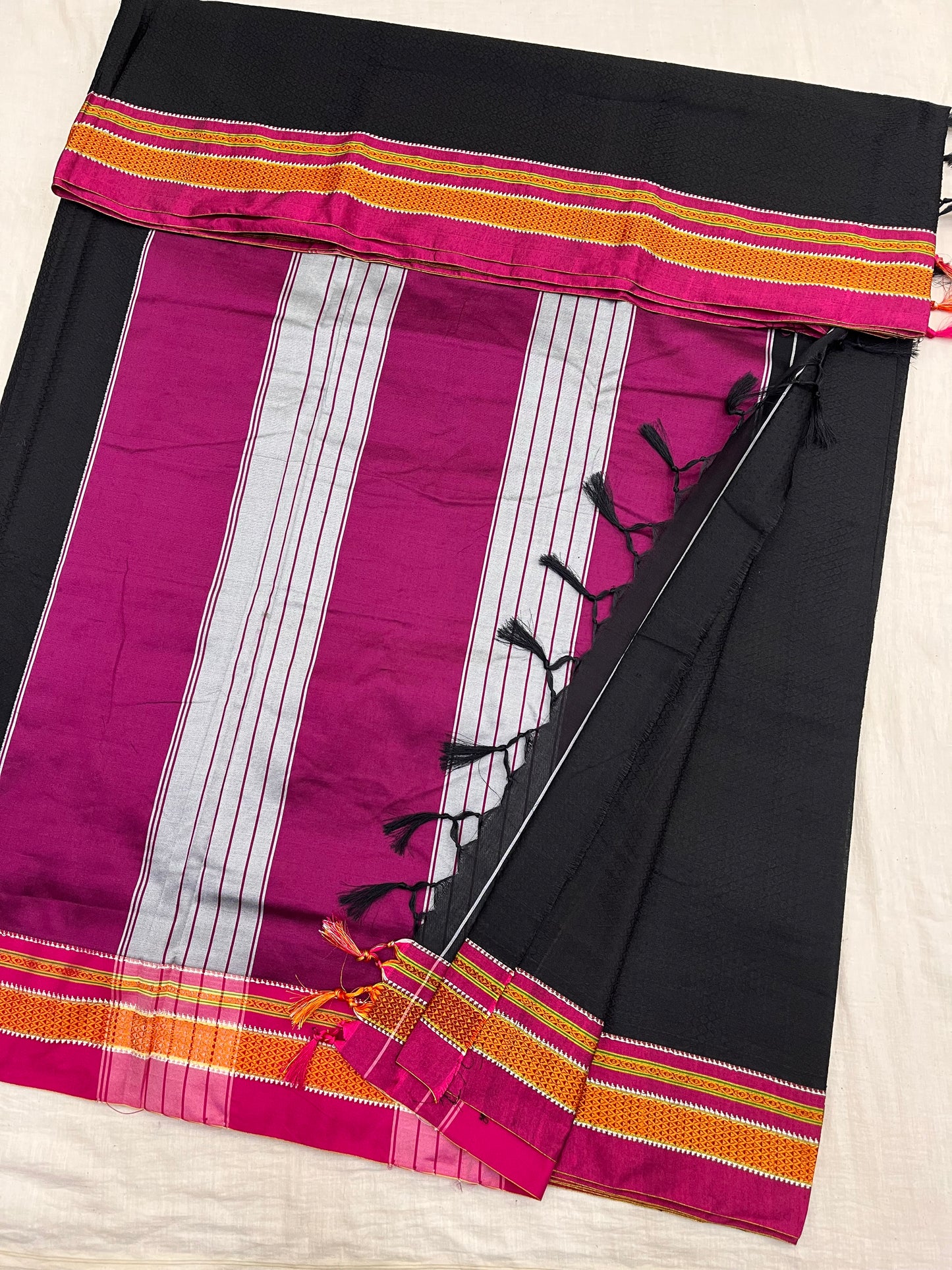 Black Purple Khun Saree