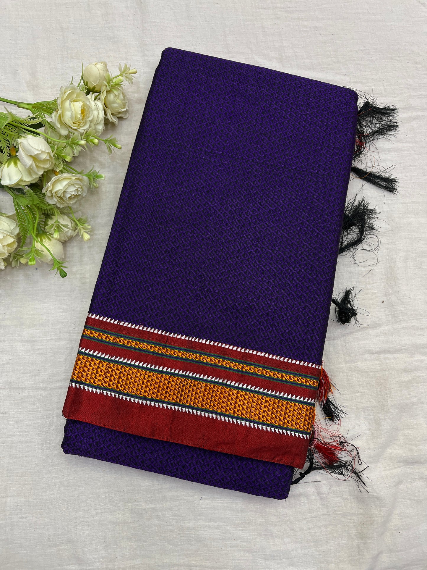 Violet Maroon Khun Saree