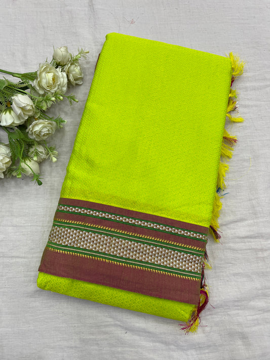 Neon Green Khun Saree