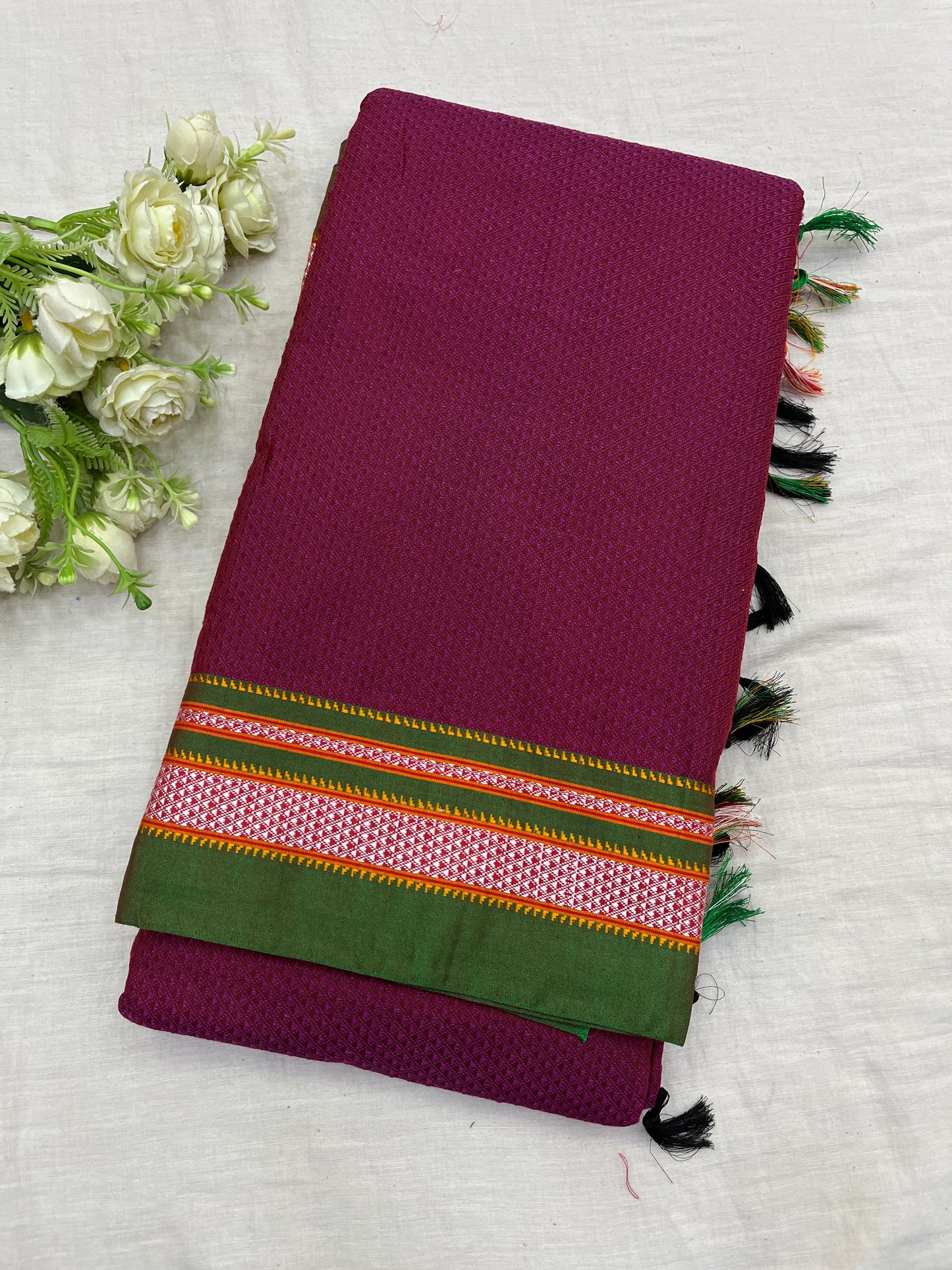 Dusty Hot Pink Green Khun Saree