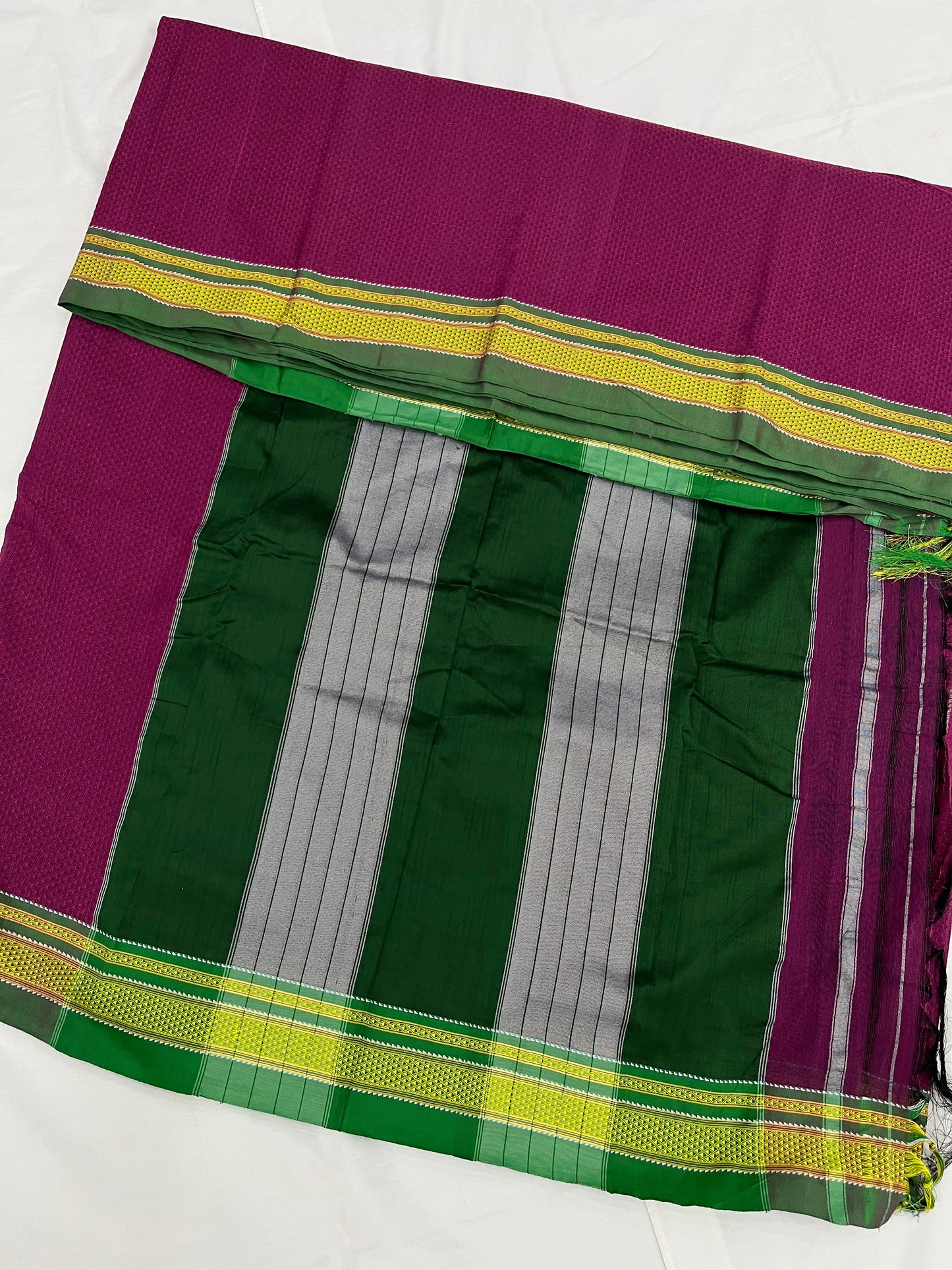 Dusty Pink Green Khun Saree