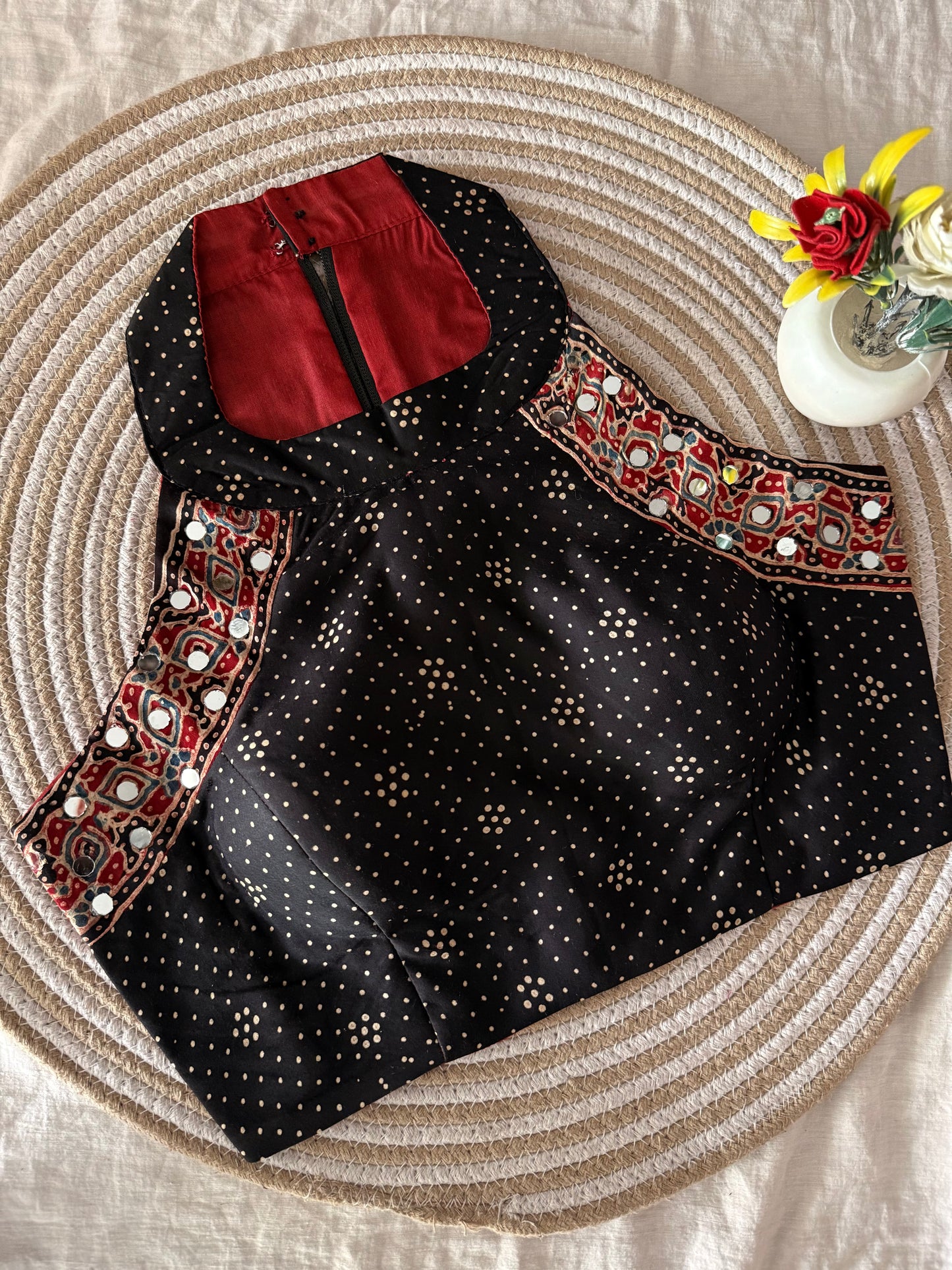 Tumbbad Ajrakh Mirror Halter Neck Blouse (Dispatch start 25th September, 2026)