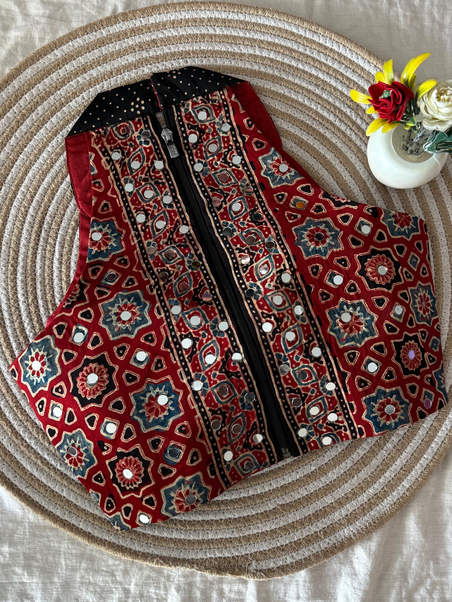 Tumbbad Ajrakh Mirror Halter Neck Blouse (Dispatch start 25th September, 2026)
