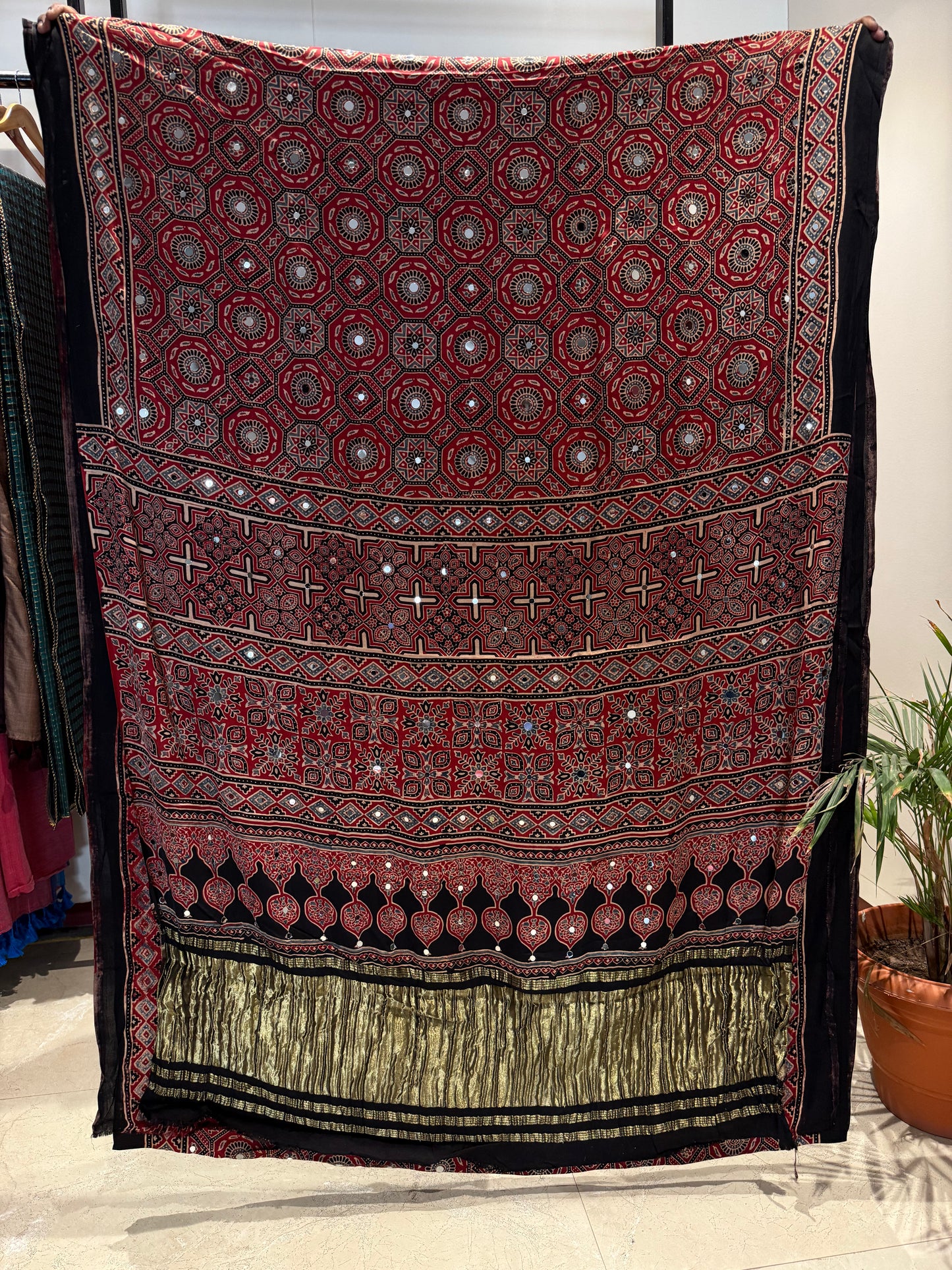 Sharada Jalna Ajrakh Mirror Saree