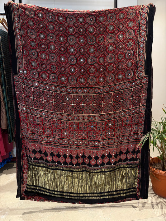 Sharada Jalna Ajrakh Mirror Saree