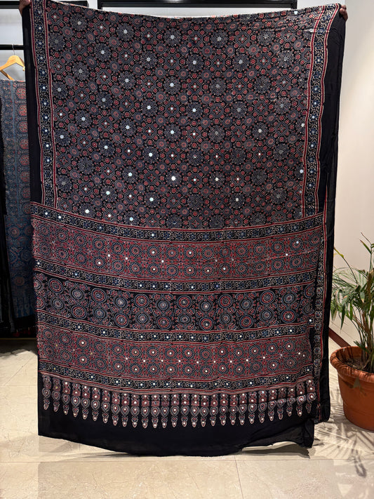Siddhi Jalna Ajrakh Mirror Saree