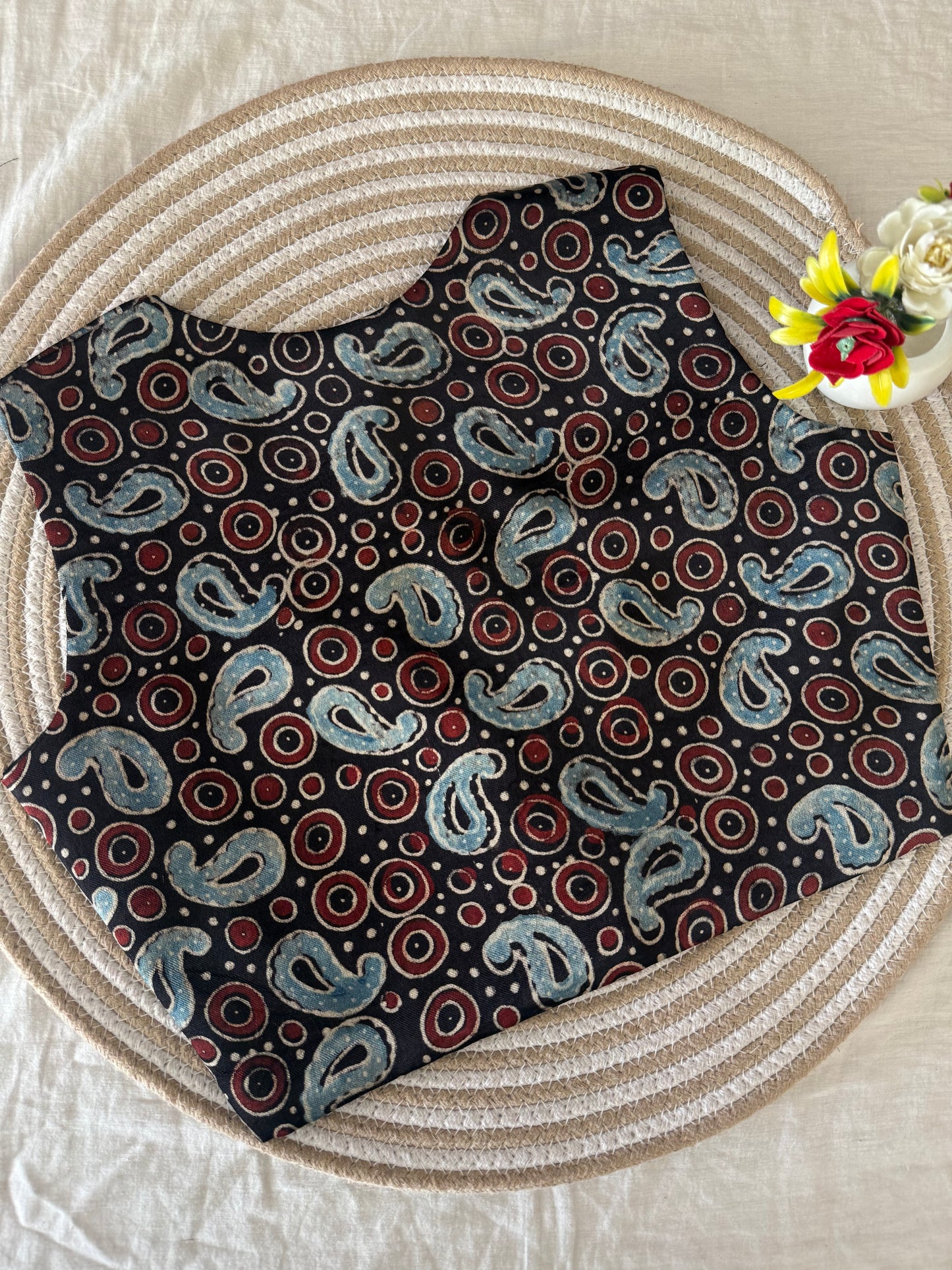 Paisley Black Ajrakh Modal Silk Koti