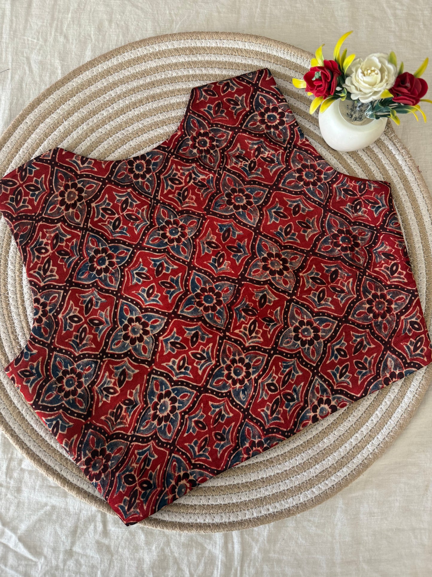 Chopad Jaal Ajrakh Modal Silk Koti