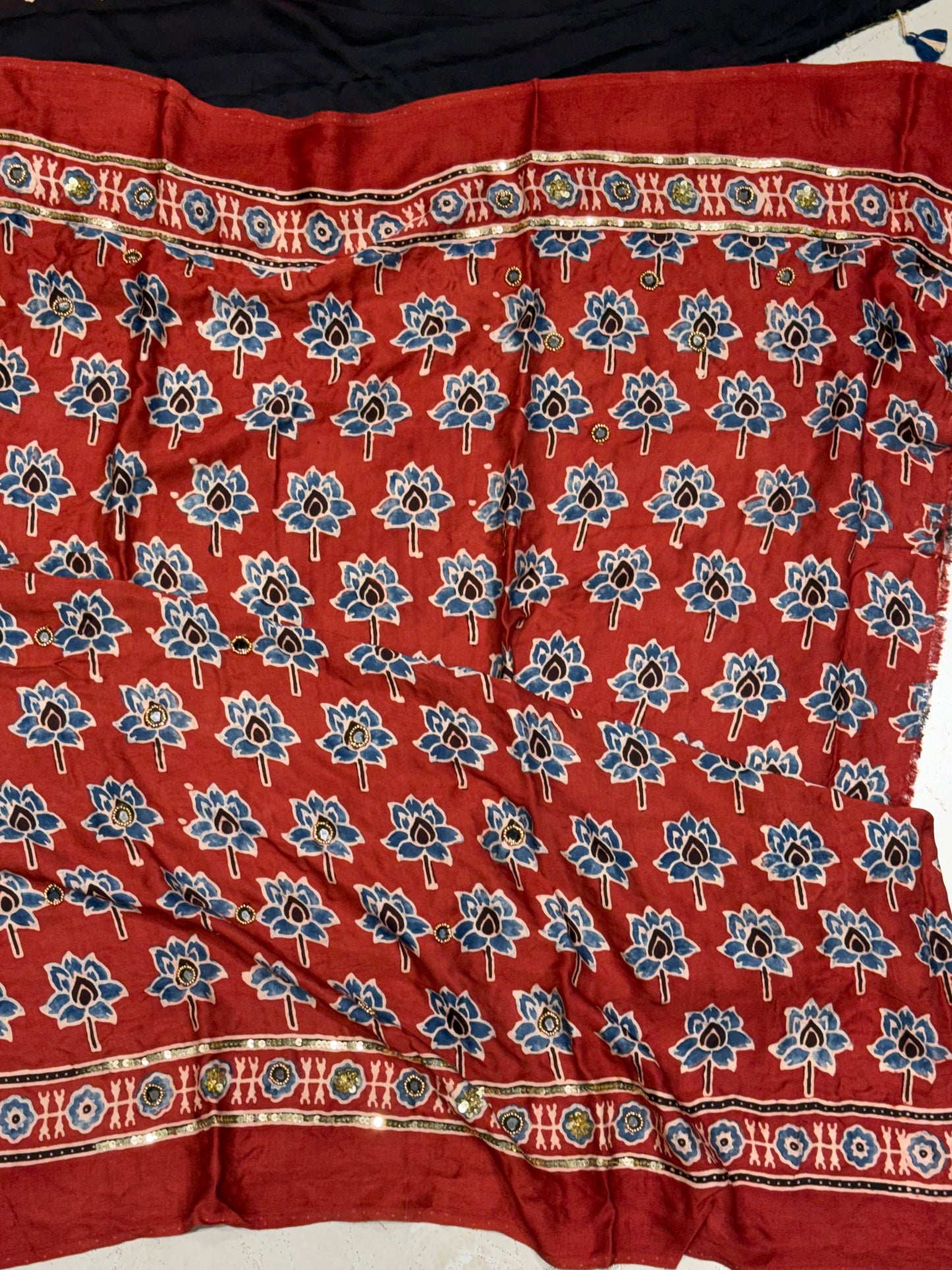 Rukmini Ajrakh Handwork Saree (Dispatch Start: 15th October, 2026)