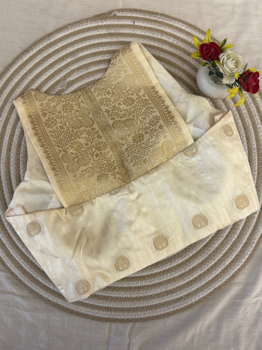 Onam Patta Racer Back Dupion Silk Blouse