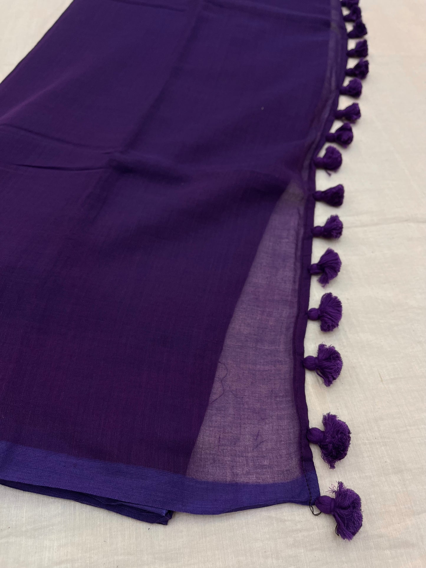 Ink Purple Mulmul Saree