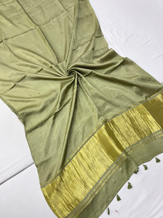 Elaichi Modal Satin Silk Lagdi Pallu Saree