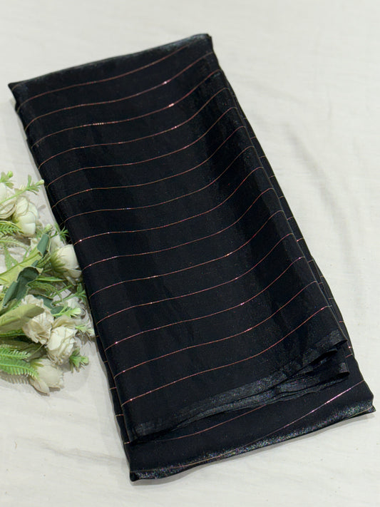 Black Fendy Stripe Saree