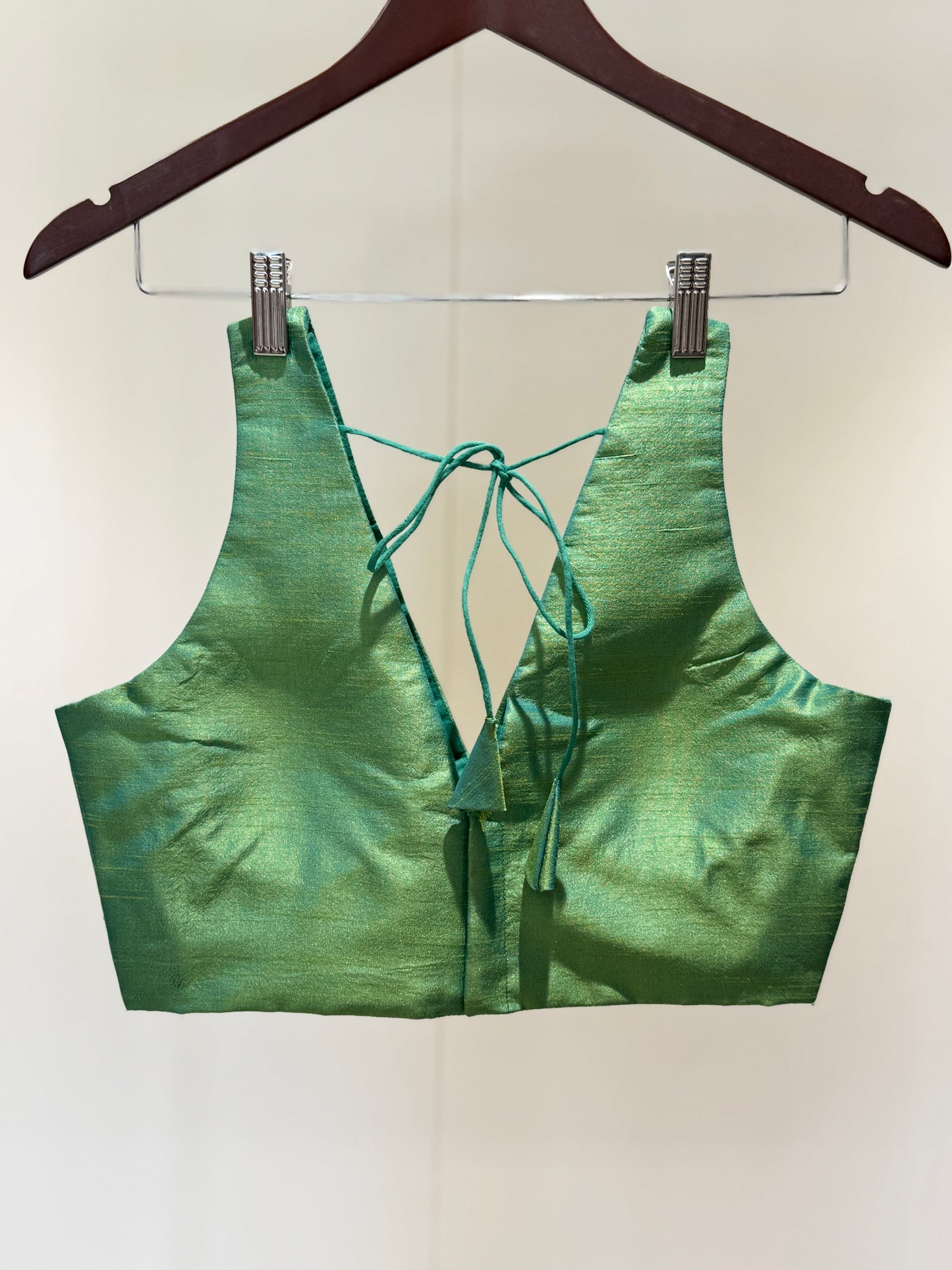 Pista Cross Belt Raw Silk Sleeveless Blouse