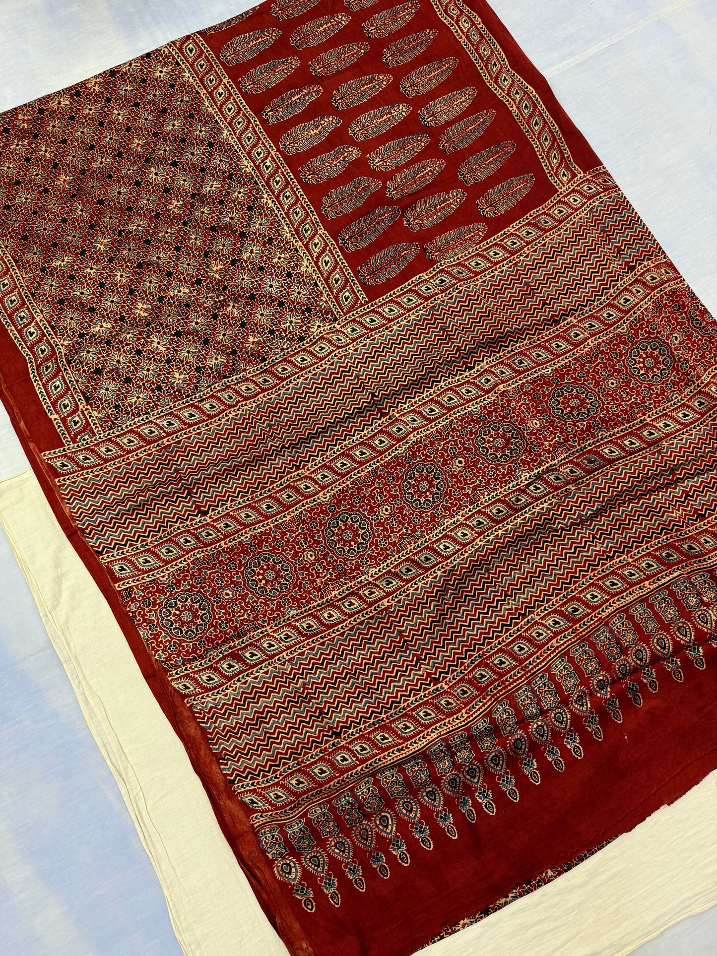 Mehru Ajrakh Modal Silk Saree