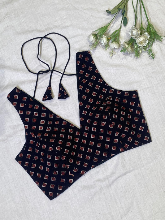 Rudra Square Ajrakh Blouse