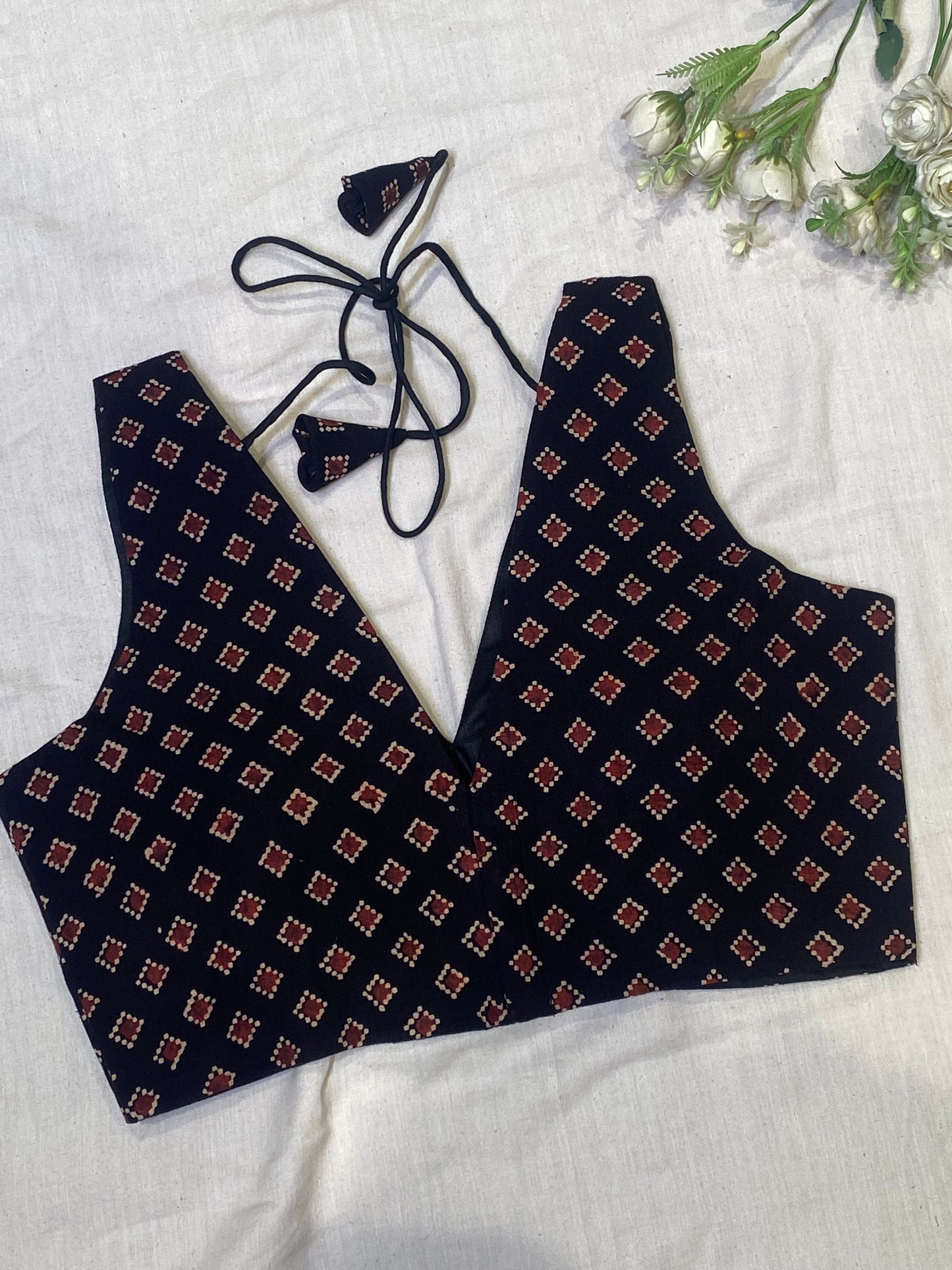 Rudra Square Ajrakh Blouse